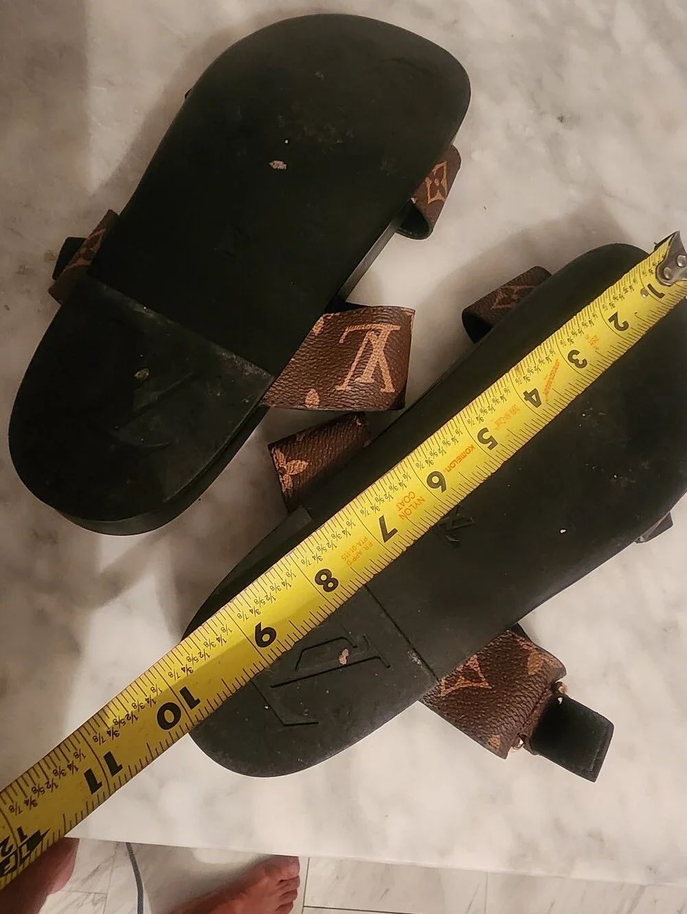 Louis Vuitton Monogram Double Buckle Slide Sandals. Fits 8.5-9 shoe size!